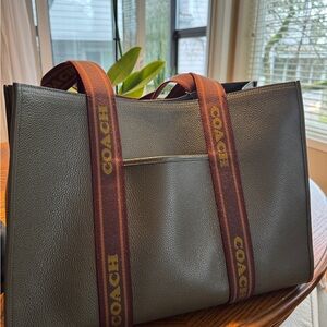 Coach Green Leather Tote Bag